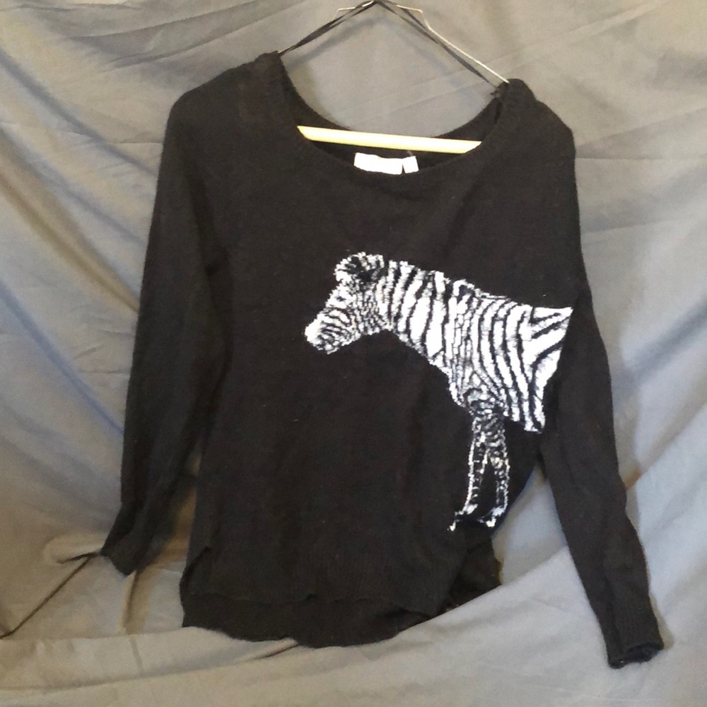 Adorable Fuzzy Zebra Sweater